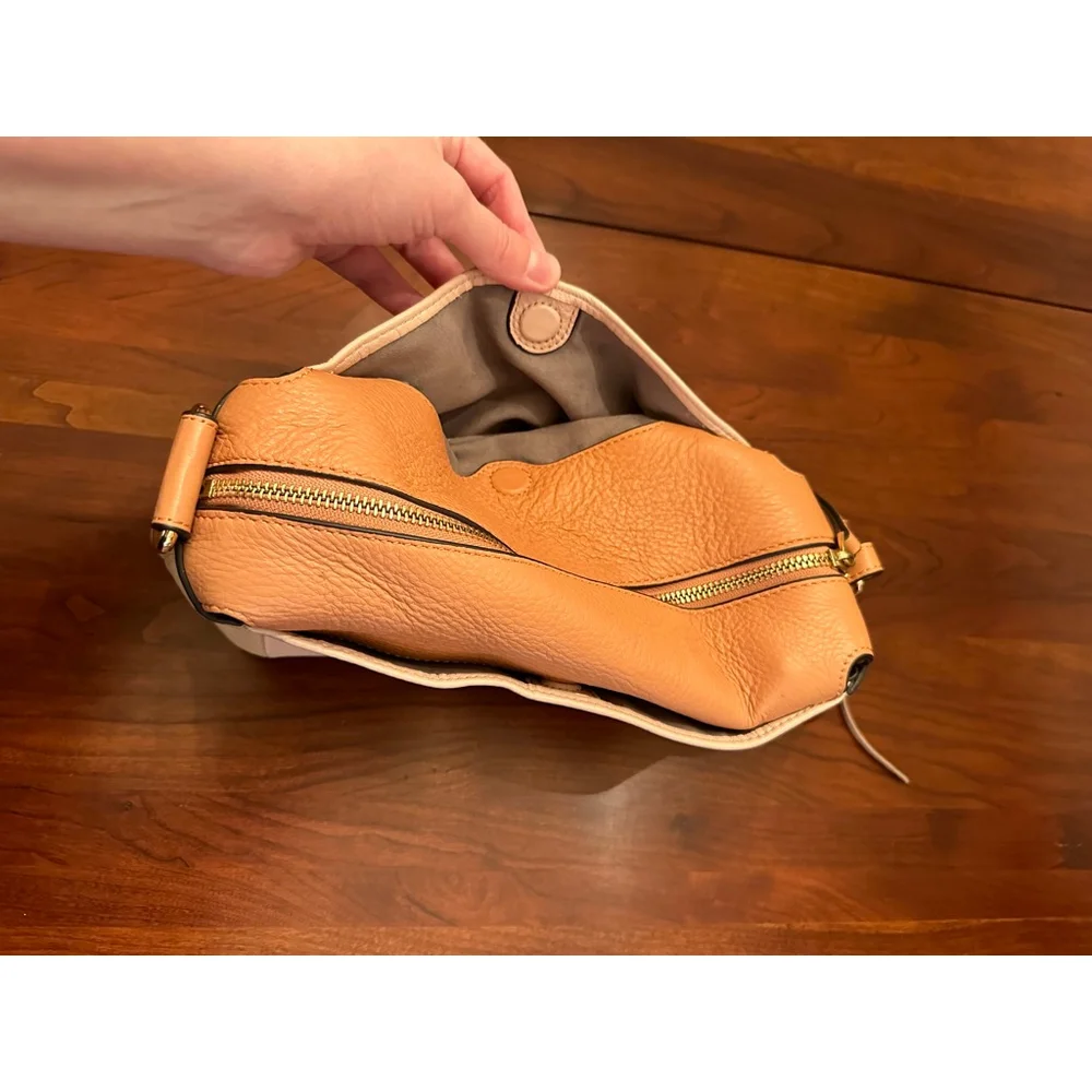 Vince Camuto Leather pink, tan and peach toned purse with removable strap